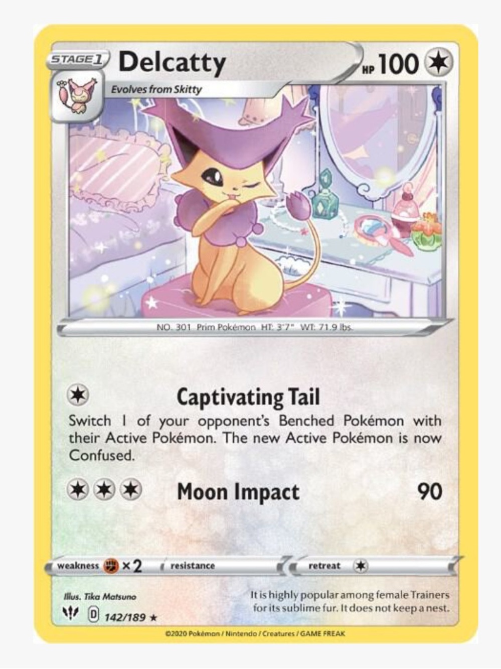 Delcatty SWSH03: Darkness Ablaze Pokemon Trading Card